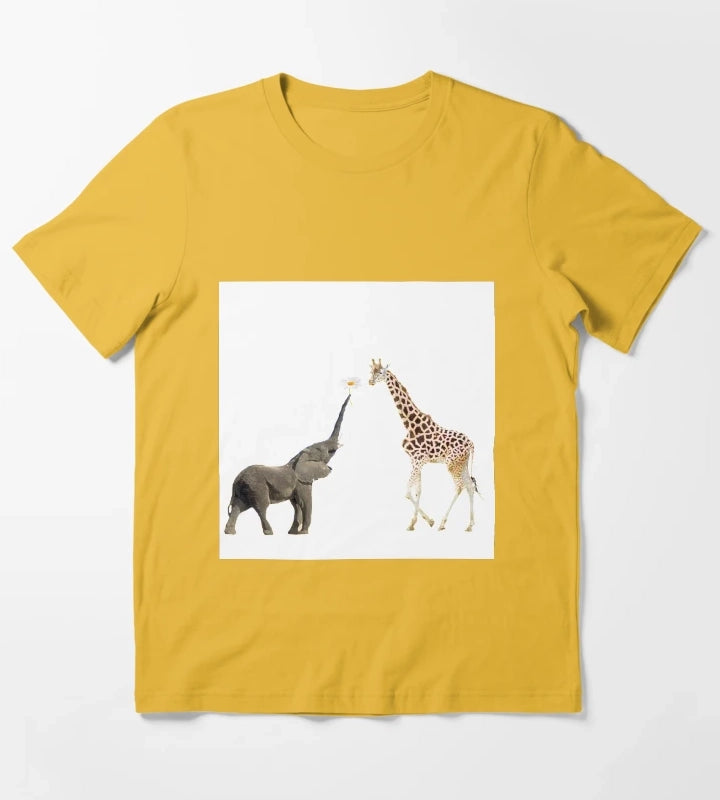 The giraffe and the elephant T-Shirt Yellow