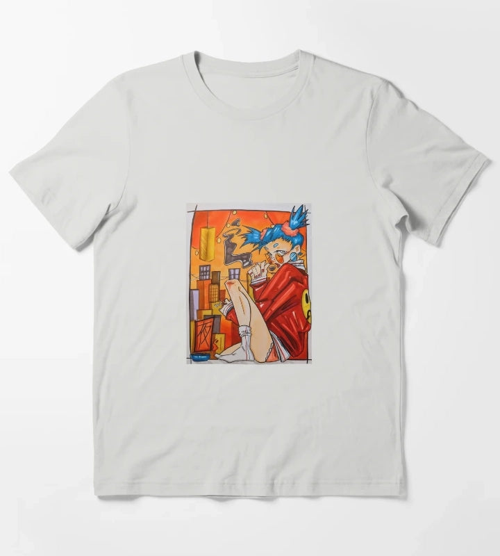 The owl Night Poster T-Shirt Light Grey