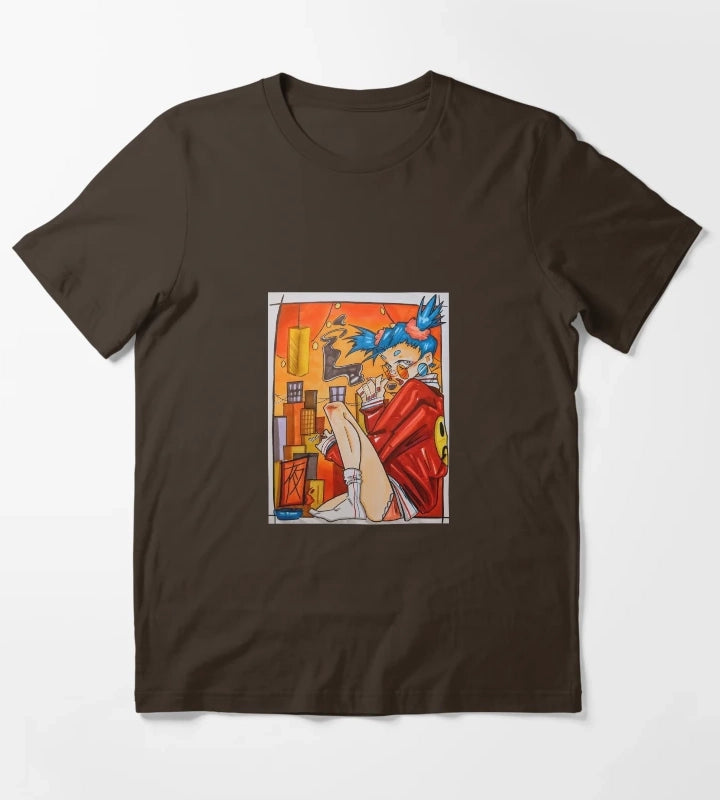 The owl Night Poster T-Shirt Brown
