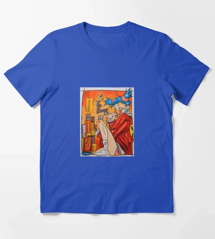 The owl Night Poster T-Shirt Blue