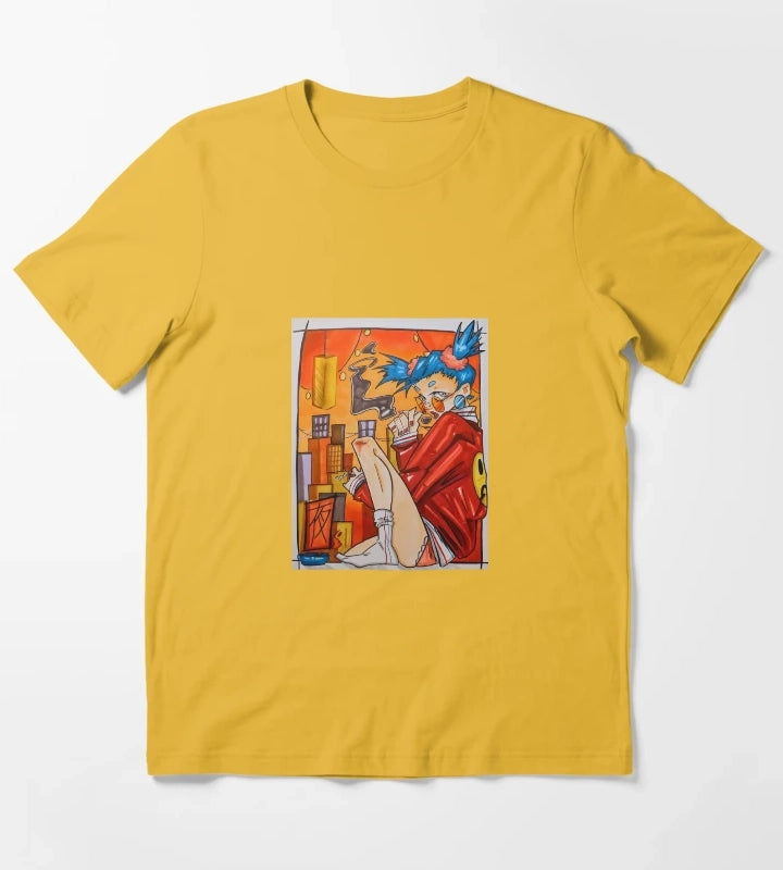 The owl Night Poster T-Shirt Yellow