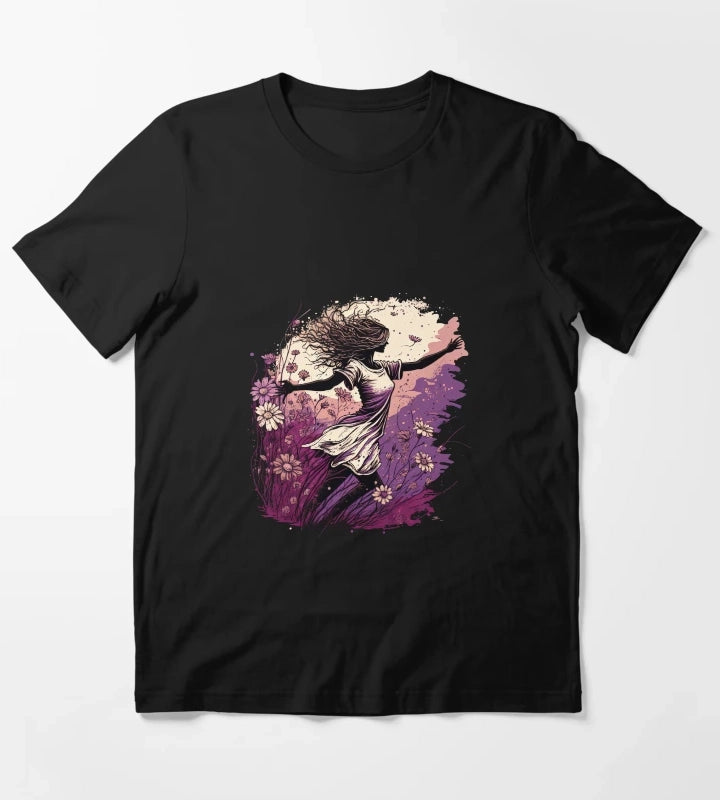 The woman is playing in a garden full of daisies T-Shirt
