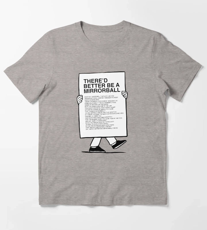 Thered Better Be a Mirrorball Lyrics Arctic Monkeys The Car Sticker and Tshirt T-Shirt Heather Grey
