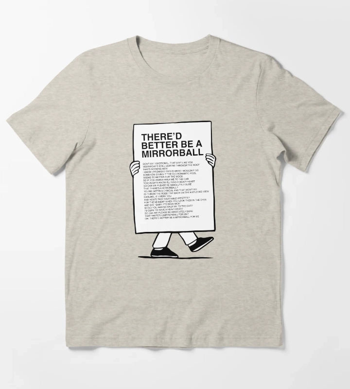 Thered Better Be a Mirrorball Lyrics Arctic Monkeys The Car Sticker and Tshirt T-Shirt Cream
