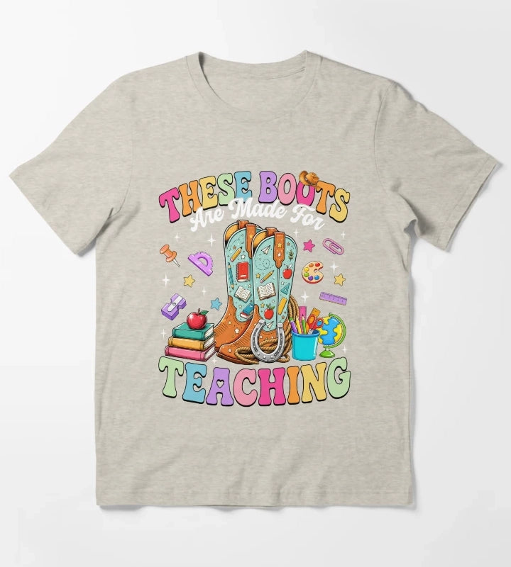 These Boots Are Made For Teaching Retro Cowgirl T-Shirt Cream