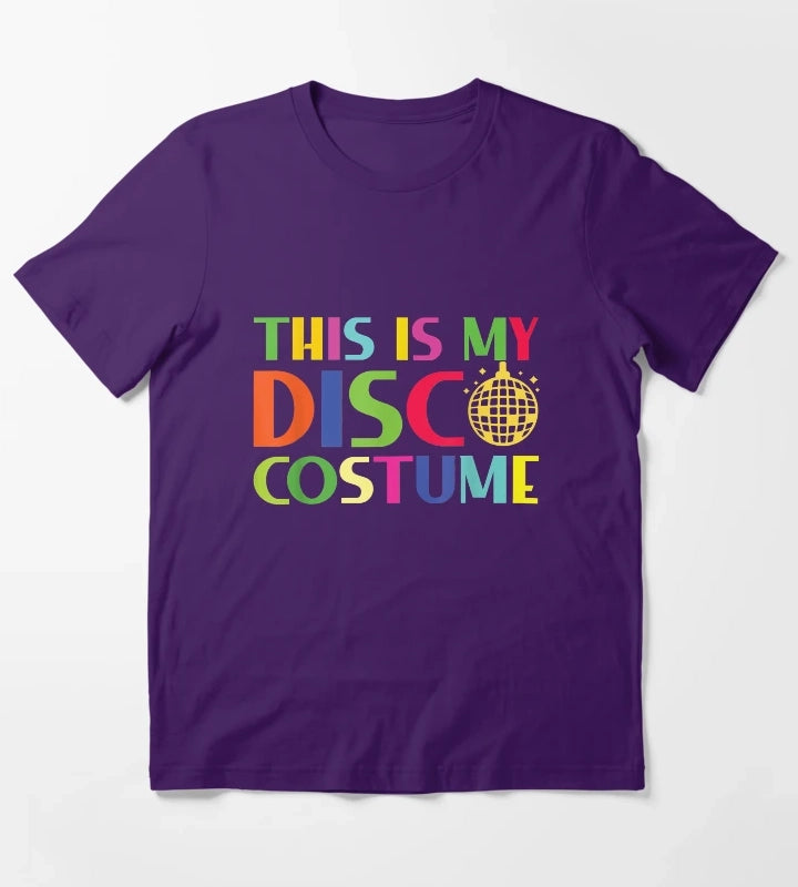 This Is My Disco Costume Funny 70s 80s Party Hippie T-Shirt Purple