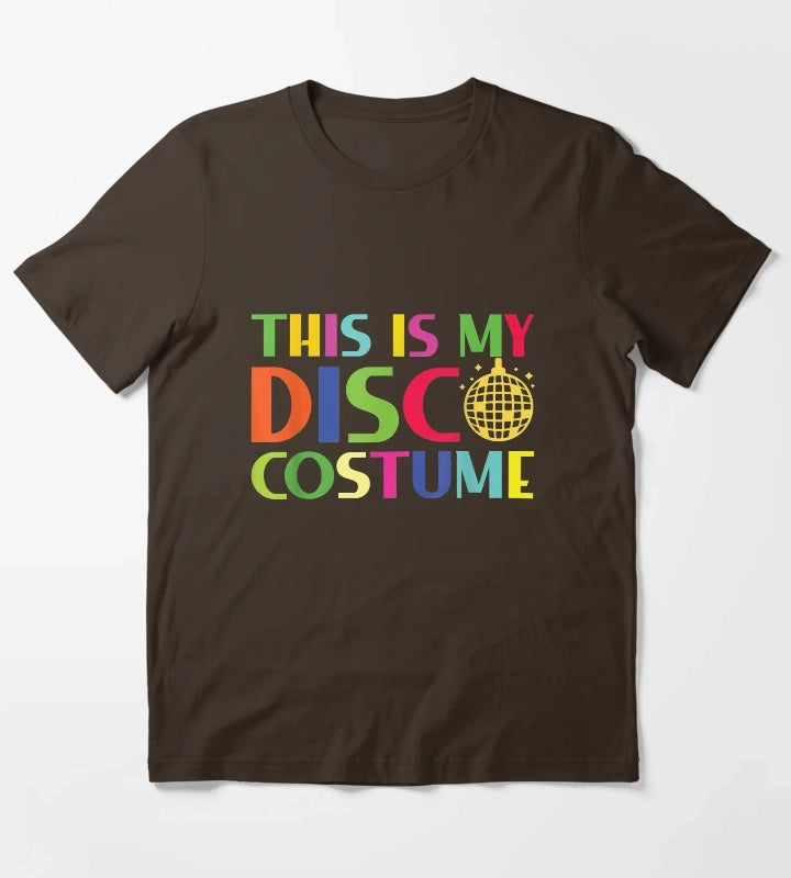 This Is My Disco Costume Funny 70s 80s Party Hippie T-Shirt Brown