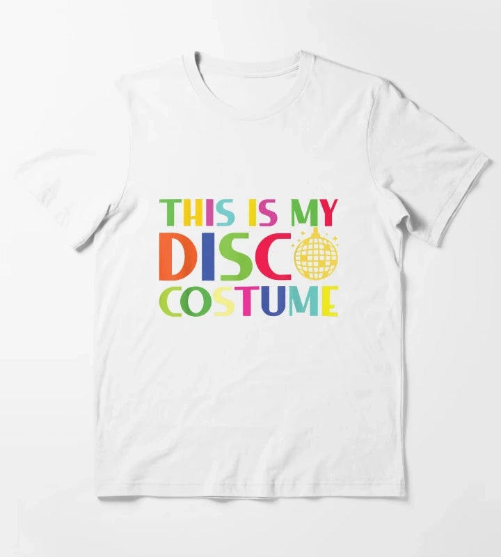 This Is My Disco Costume Funny 70s 80s Party Hippie T-Shirt White