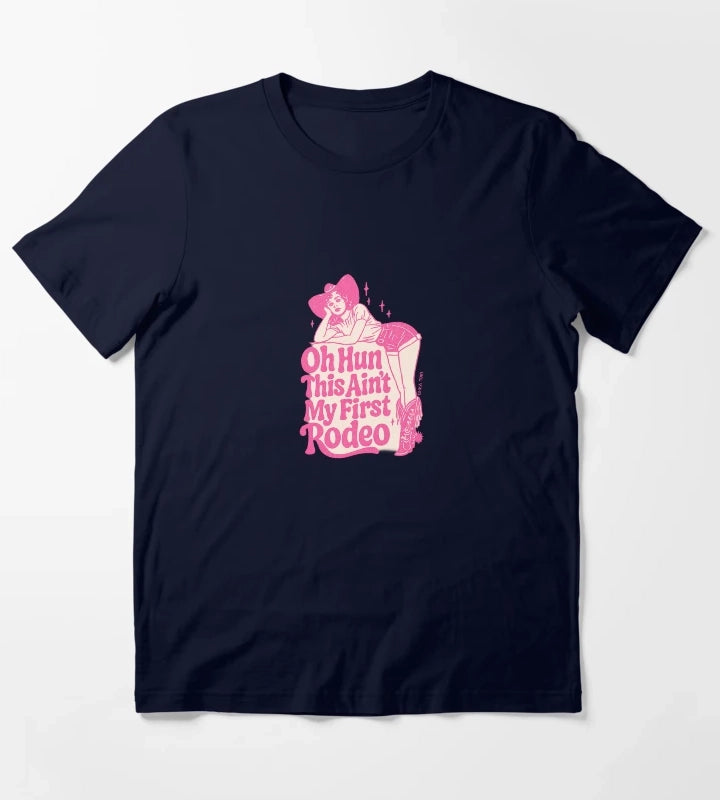 This aint my first Rodeo Cowgirl Sticker T-Shirt Navy