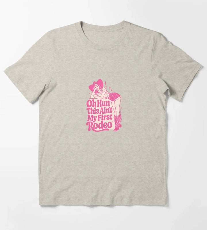 This aint my first Rodeo Cowgirl Sticker T-Shirt Cream