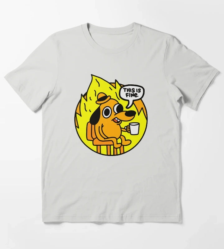 This is Fine Funny Meme T-Shirt Light Grey