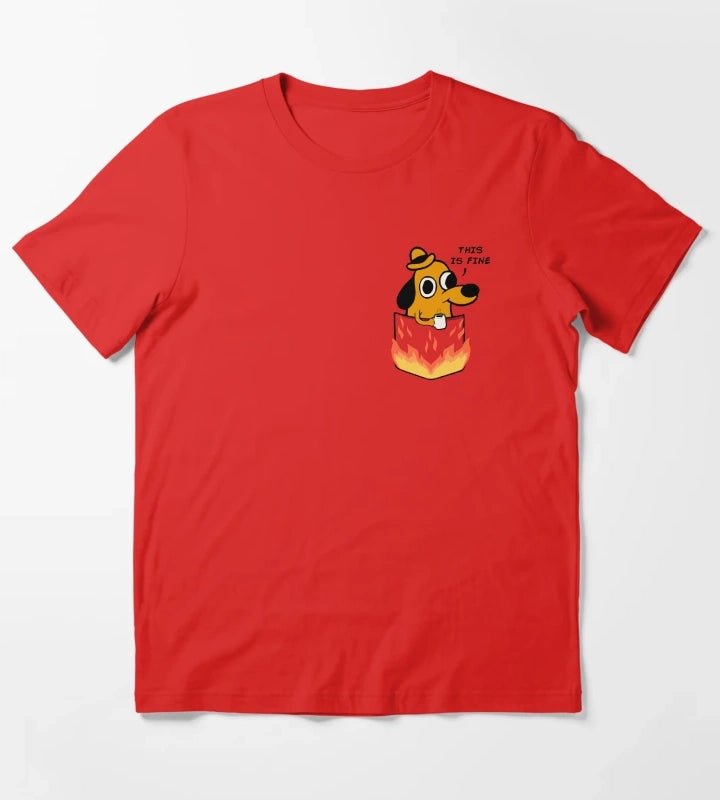 This is fine T-Shirt Red