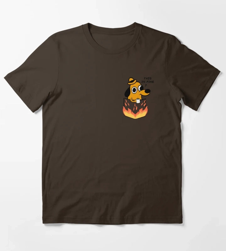 This is fine T-Shirt Brown