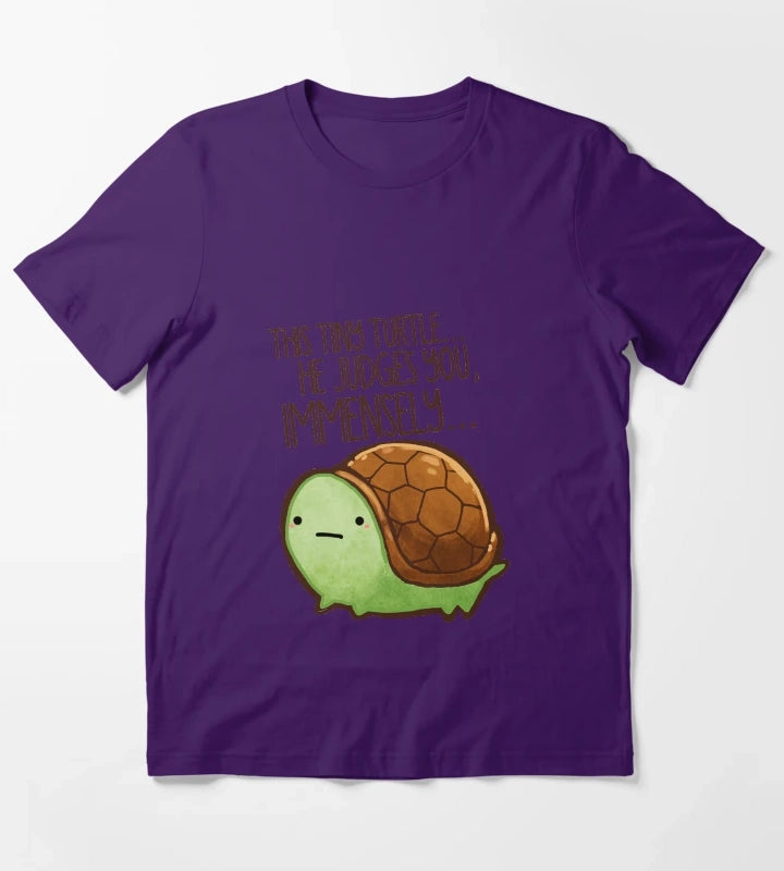 This turtle he judges you T-Shirt Purple