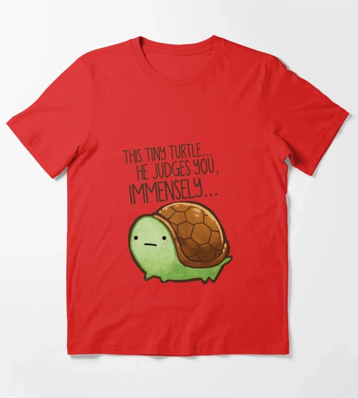 This turtle he judges you T-Shirt Red