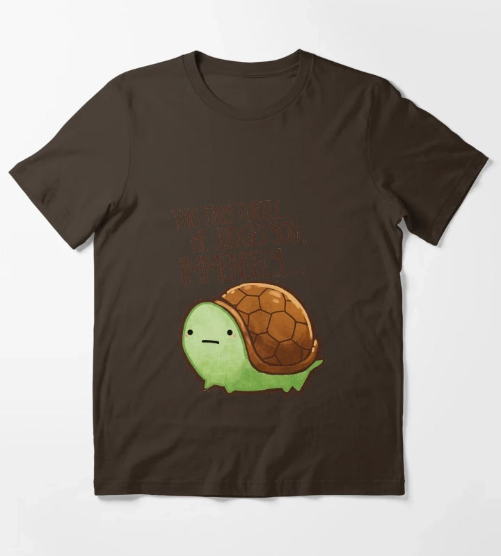This turtle he judges you T-Shirt Brown