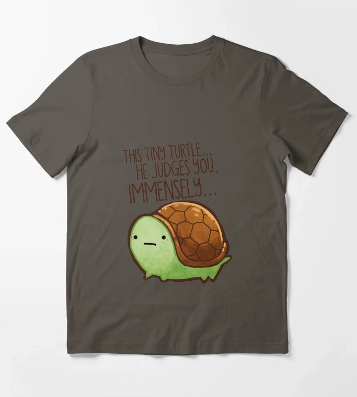 This turtle he judges you T-Shirt Dark Grey