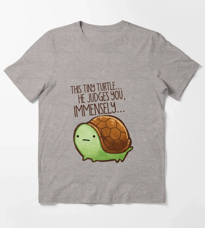 This turtle he judges you T-Shirt Heather Grey