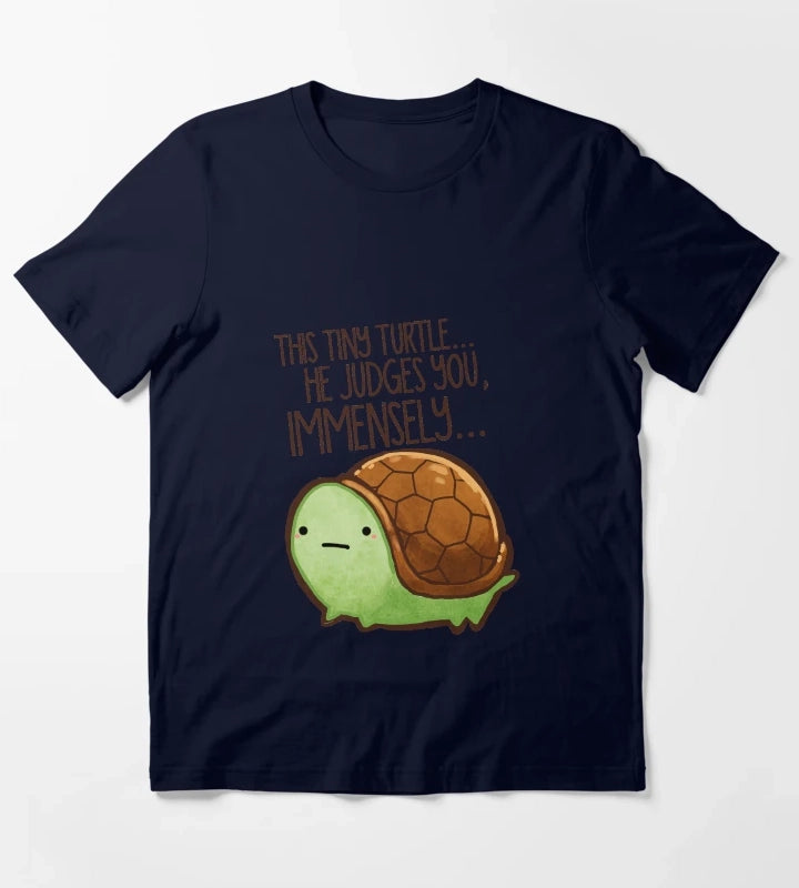 This turtle he judges you T-Shirt Navy
