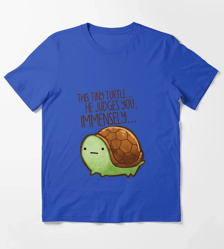 This turtle he judges you T-Shirt Blue