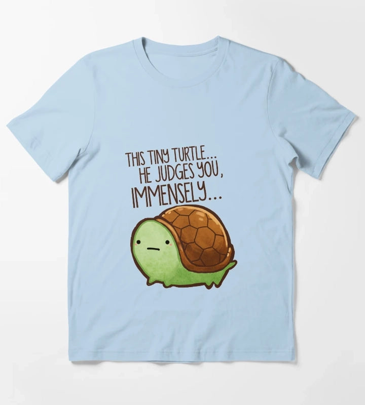 This turtle he judges you T-Shirt Sky Blue