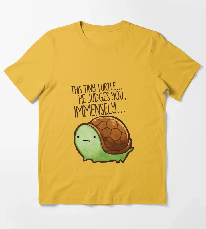 This turtle he judges you T-Shirt Yellow