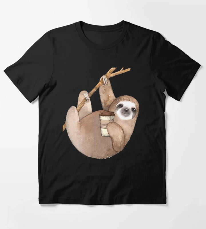 Three Toed Sloth Just Hangin Out Enjoying a Coffee T-Shirt