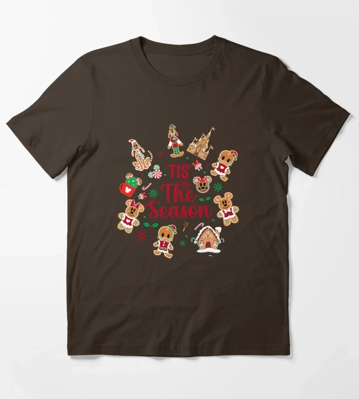 Til The Season Merry Christmas Gingerbread T-Shirt Brown