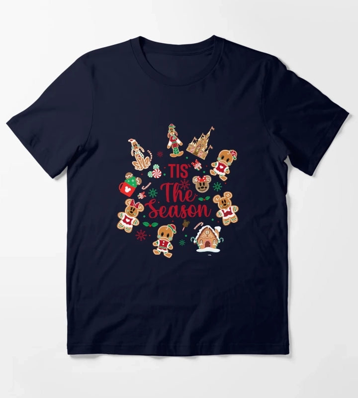 Til The Season Merry Christmas Gingerbread T-Shirt Navy