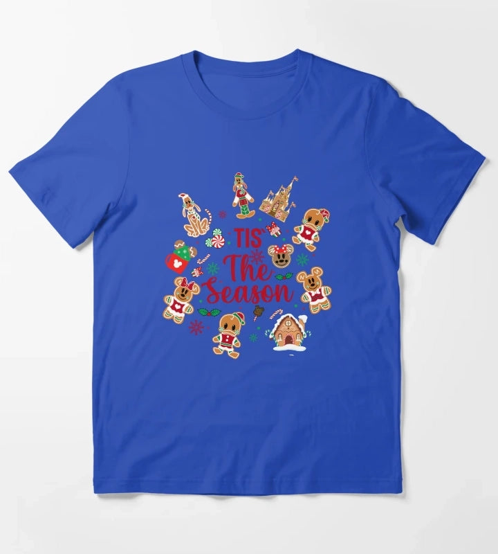 Til The Season Merry Christmas Gingerbread T-Shirt Blue
