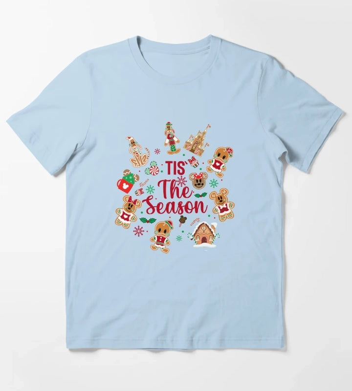 Til The Season Merry Christmas Gingerbread T-Shirt Sky Blue