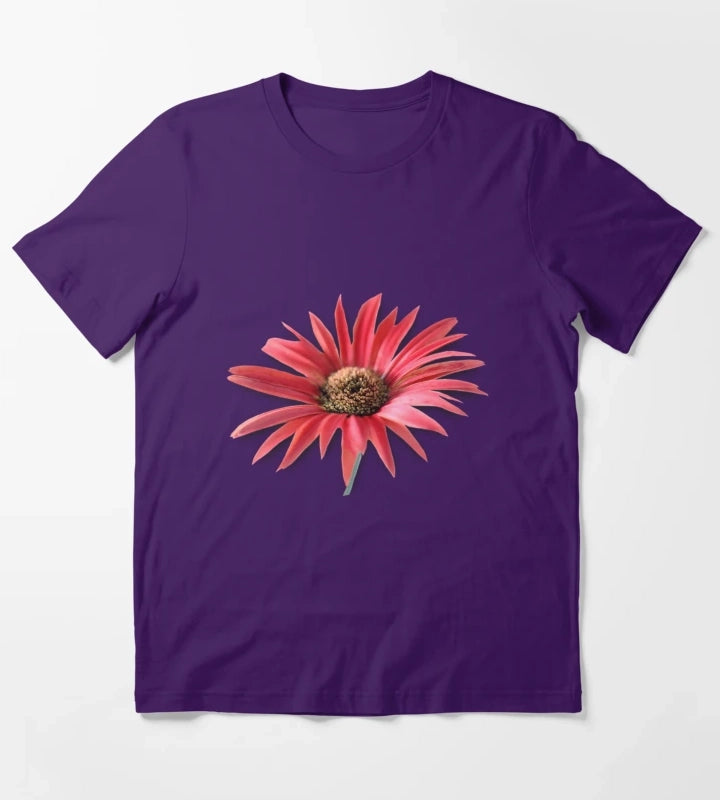 Tilted Red Daisy T-Shirt Purple