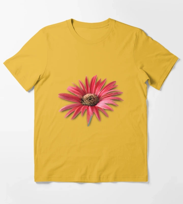 Tilted Red Daisy T-Shirt Yellow