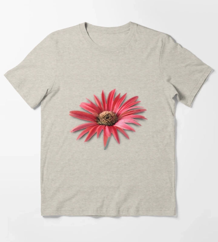 Tilted Red Daisy T-Shirt Cream