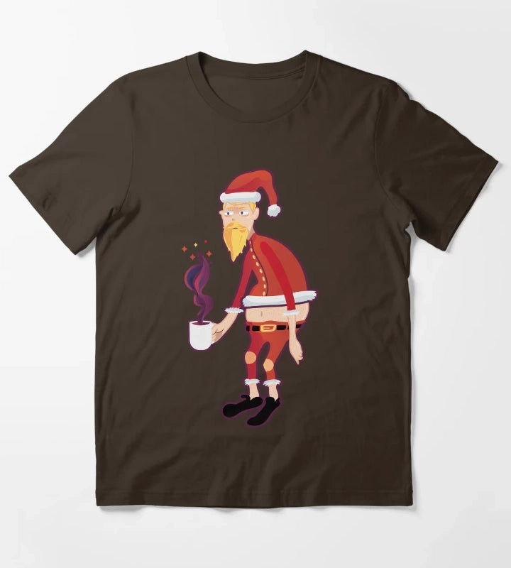 Tired Santa for christmas T-Shirt Brown