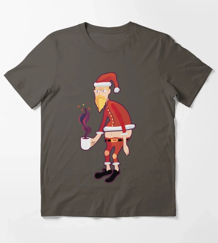 Tired Santa for christmas T-Shirt Dark Grey
