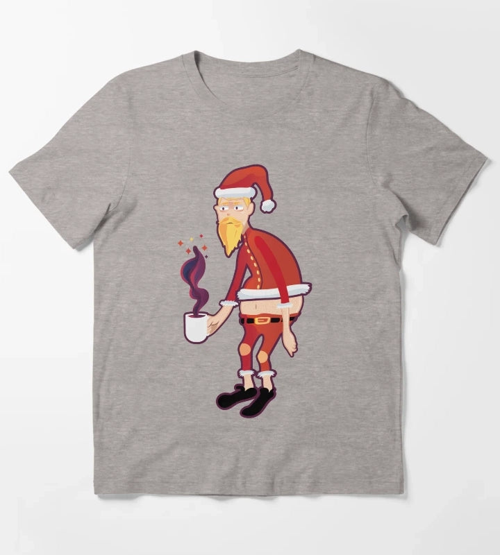 Tired Santa for christmas T-Shirt Heather Grey