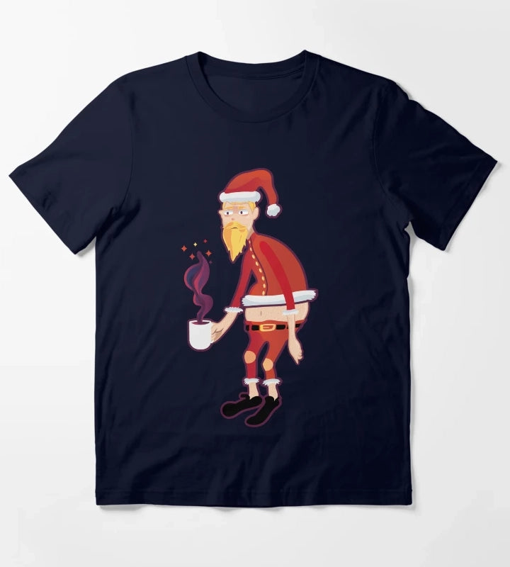 Tired Santa for christmas T-Shirt Navy