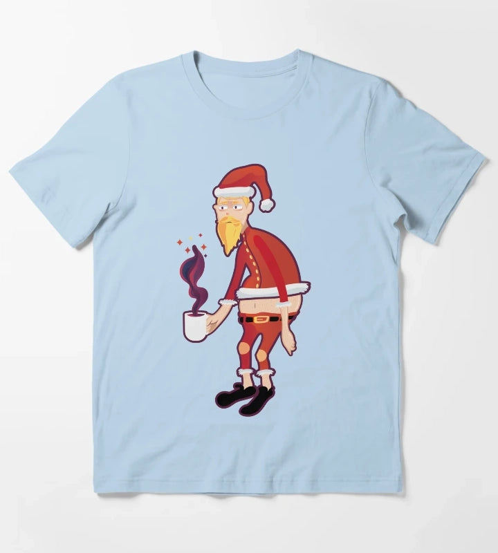 Tired Santa for christmas T-Shirt Sky Blue