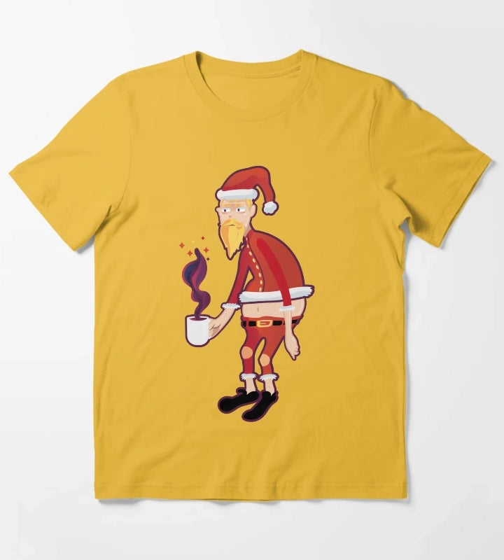 Tired Santa for christmas T-Shirt Yellow