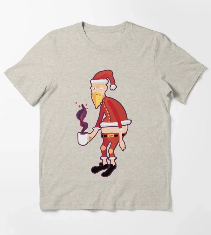 Tired Santa for christmas T-Shirt Cream