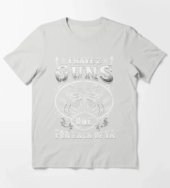 Tombstone Doc Holiday I Have 2 Guns One for Each of Ya T-Shirt Light Grey