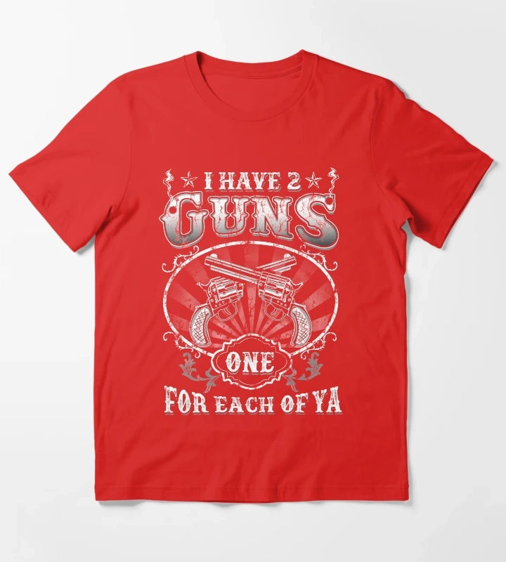 Tombstone Doc Holiday I Have 2 Guns One for Each of Ya T-Shirt Red