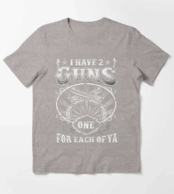 Tombstone Doc Holiday I Have 2 Guns One for Each of Ya T-Shirt Heather Grey