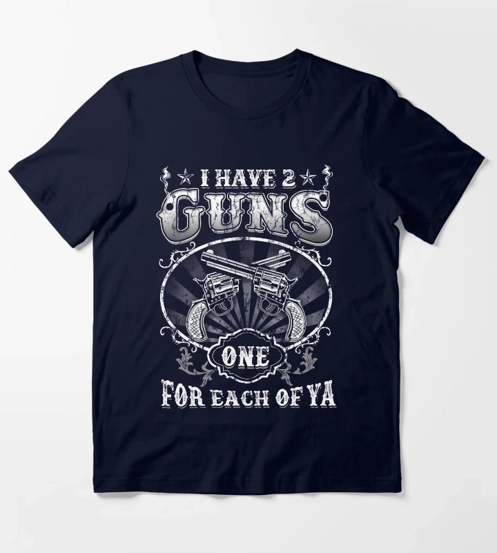Tombstone Doc Holiday I Have 2 Guns One for Each of Ya T-Shirt Navy