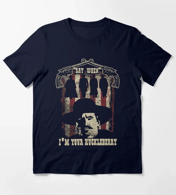 Tombstone Doc Holiday Im Your Huckleberry T-Shirt Navy