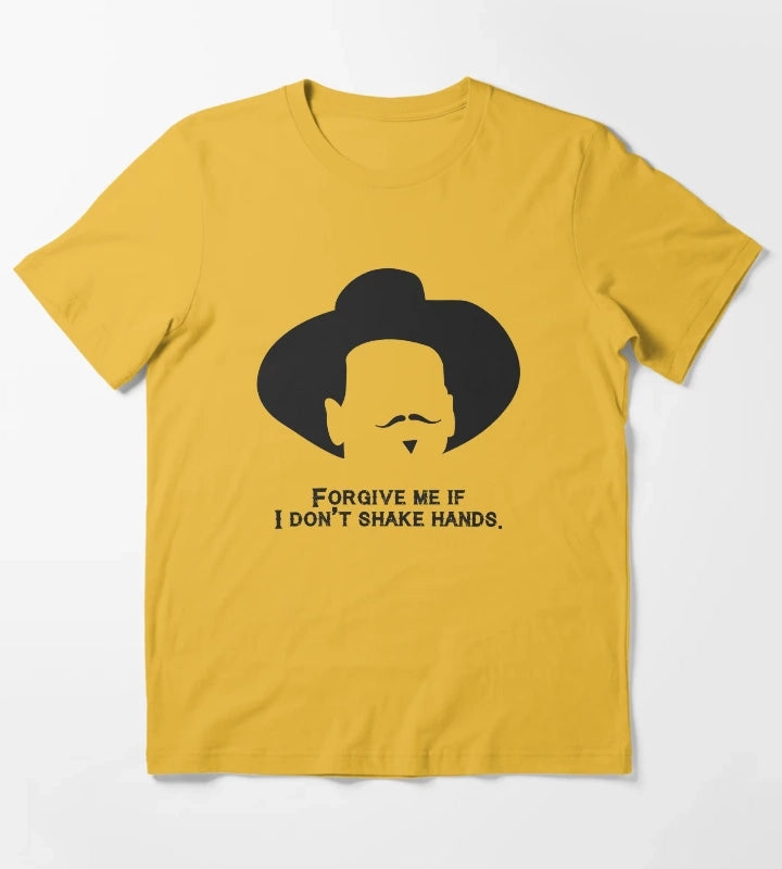 Tombstone Forgive me if I dont shake hands T-Shirt Yellow