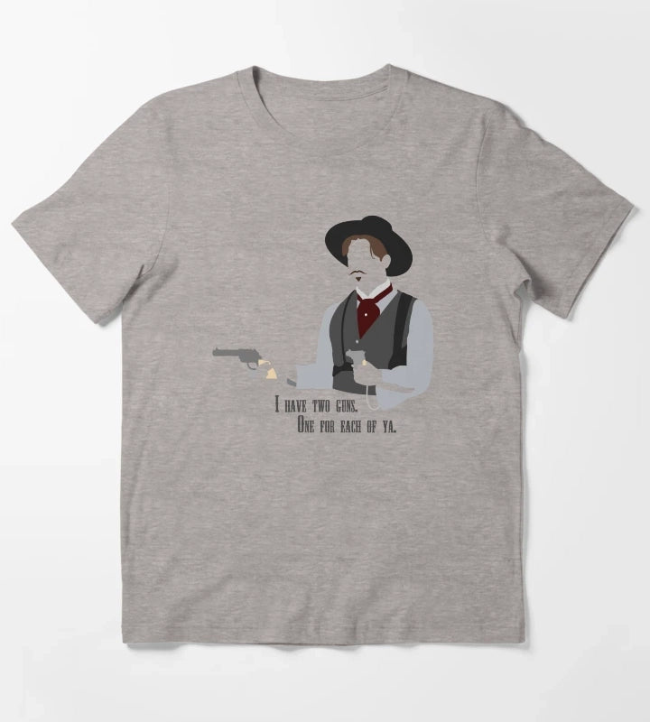 Tombstone Two Guns T-Shirt Heather Grey
