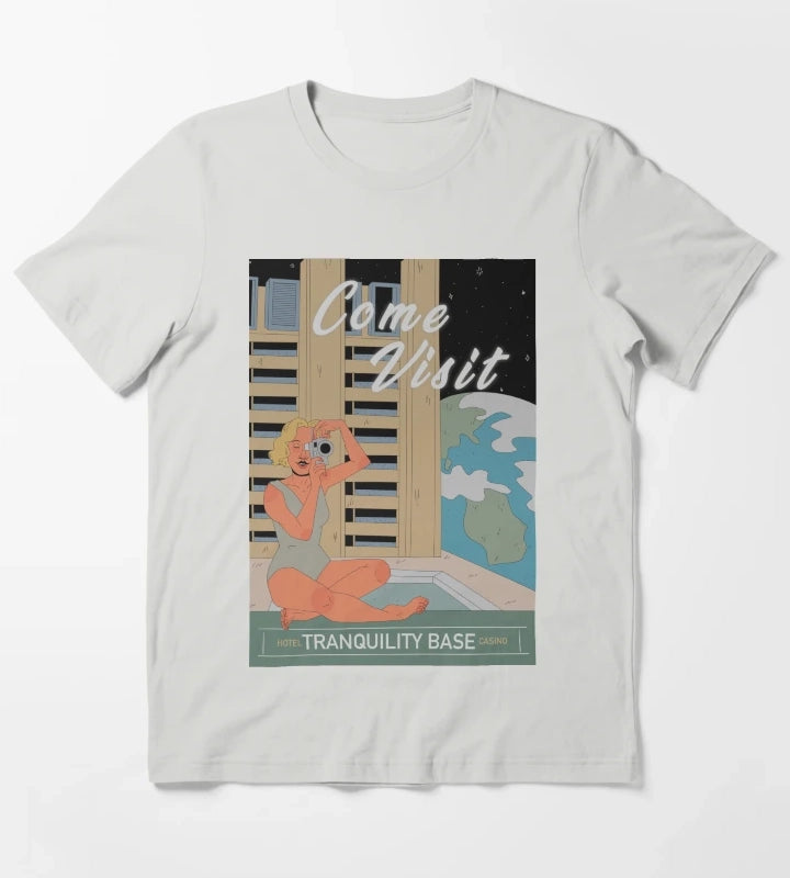 Tranquility base hotel and casino vintage poster T-Shirt Light Grey