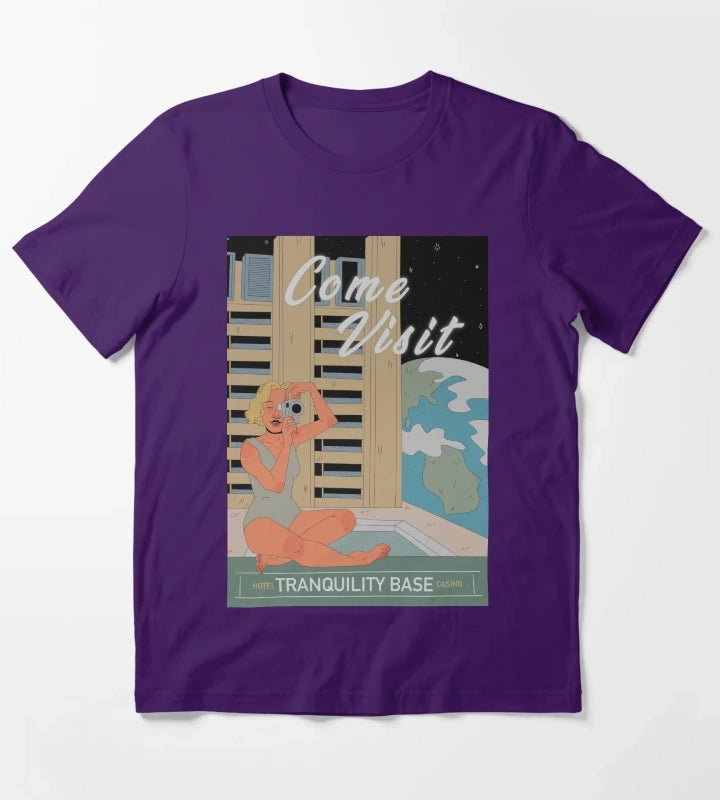 Tranquility base hotel and casino vintage poster T-Shirt Purple